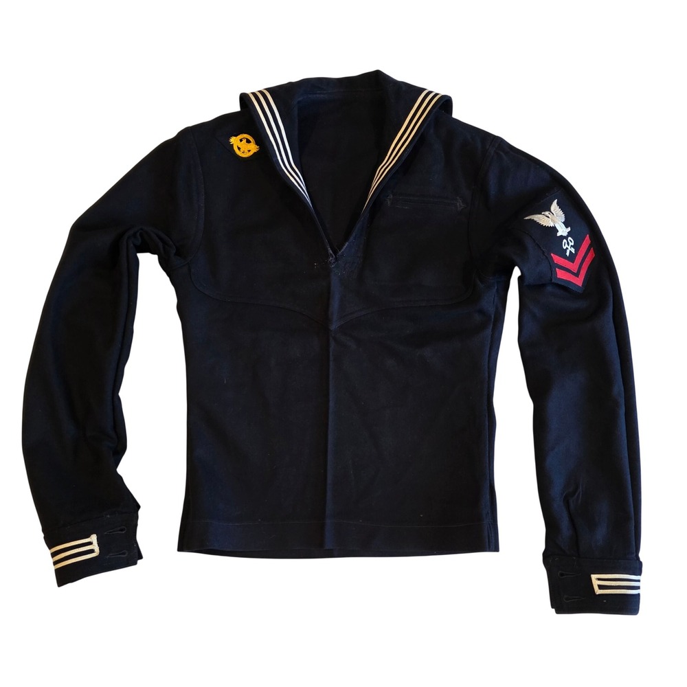 Vintage WWII US Navy Wool Crackerjack Sailor Jumper Petty Officer 2nd Class Duck